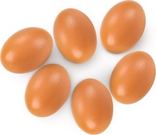 Fake Nest Eggs Wooden Brown Easter Eggs for Craft Get Hens to Lay Eggs 6Pcs