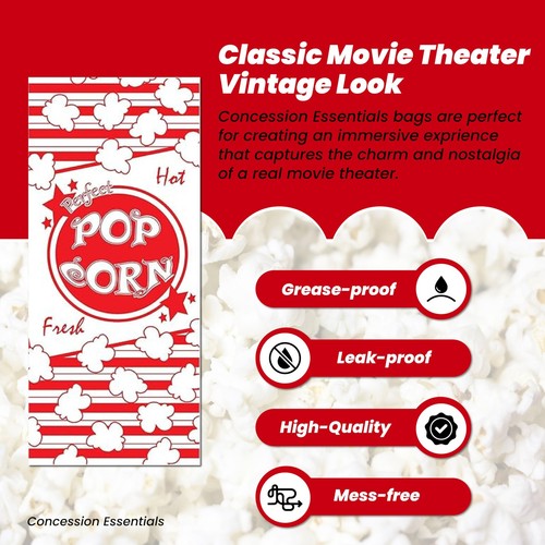 -1 oz Popcorn Bags for Movie Night-Made in the USA- Pack of 200ct - Picture 3 of 7