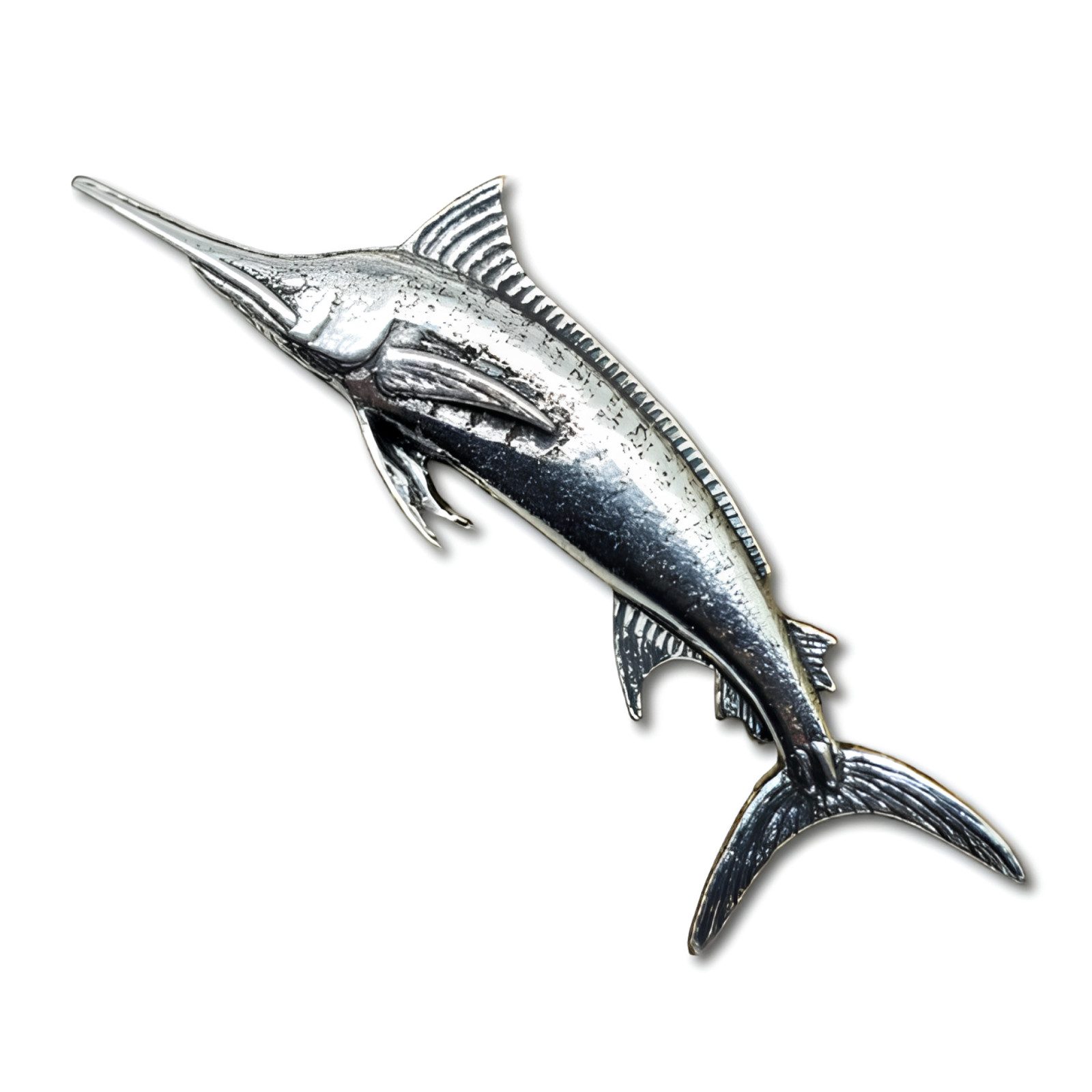 Marlin Peltre Pin Insignia Atlántico Azul Pescado Mar Broche Sombrero...