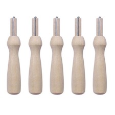 5pcs Useful Poking Felting Needle Solid Wooden Handle Holder with Felting Needle