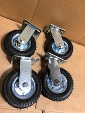 QTY 4 6" x 2" Pneumatic Wheels 2 Swivel and 2 Non-Swivel Heavy Duty 30 PSI