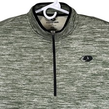 Mossy Oak Mens 2XL Green Heather Quarter Zip Pullover Performance Mock Neck Top
