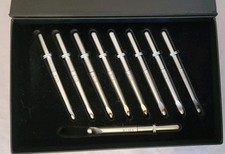 Crochet Hook Set Metal with Black Storage Case US Size C-K Good Condition