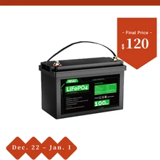HQST 12V 100Ah LiFePO4 Lithium Iron Phosphate Battery