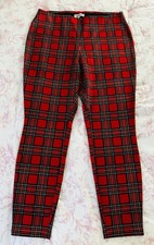 Nanette Lepore womens pull-on plaid pants ski...