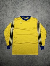 Vintage 80s Adidas Sweden Style West Germany Jersey Long Sleeve Shirt