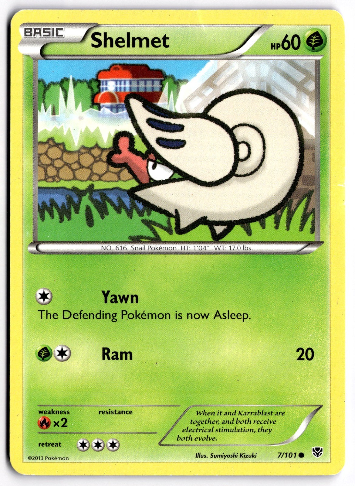 Pokemon TCG Shelmet 7/101 Plasma Blast Common HP