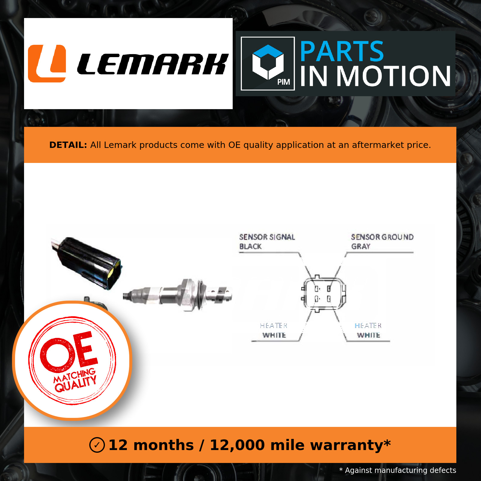Lambda Sensor fits KIA RIO DC 1.3 Pre Cat 00 to 05 A3E Oxygen Lemark 0K32A18861 - Image 5