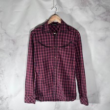 Hysteric Glamour Western Shirt Red Plaid Western Button-Up Sz M Japanese Street