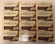 Lot of 12 Yardley London Moisturizing Bath Bar Creamy Coconut 4oz.