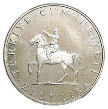 1972 TURKEY 50 Lira PROOF Silver Ataturk Smyrna Battle Dumlupınar Victory KM 901