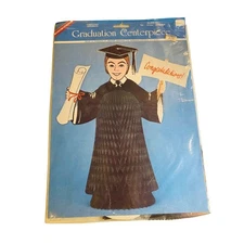 Vintage Amscan Graduation Centerpiece 11.5" Honeycomb Boy 1399-10