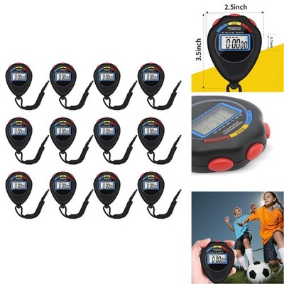 Pgzsy 12 Pack Multi-Function Electronic Digital Sport Stopwatch Timer, Large