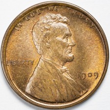 1909 VDB Lincoln Wheat Penny Cent Choice Uncirculated Red Brown BU RB