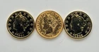 (Lot of 3) 1883 'Racketeer' Liberty V Nickels 5C High Grade Gold Plated Coins