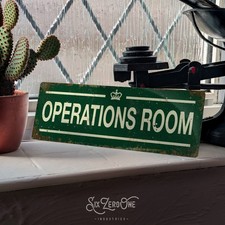 WW2 OPERATIONS ROOM Metal Sign Man Cave wall Plaque ministry defence private bar
