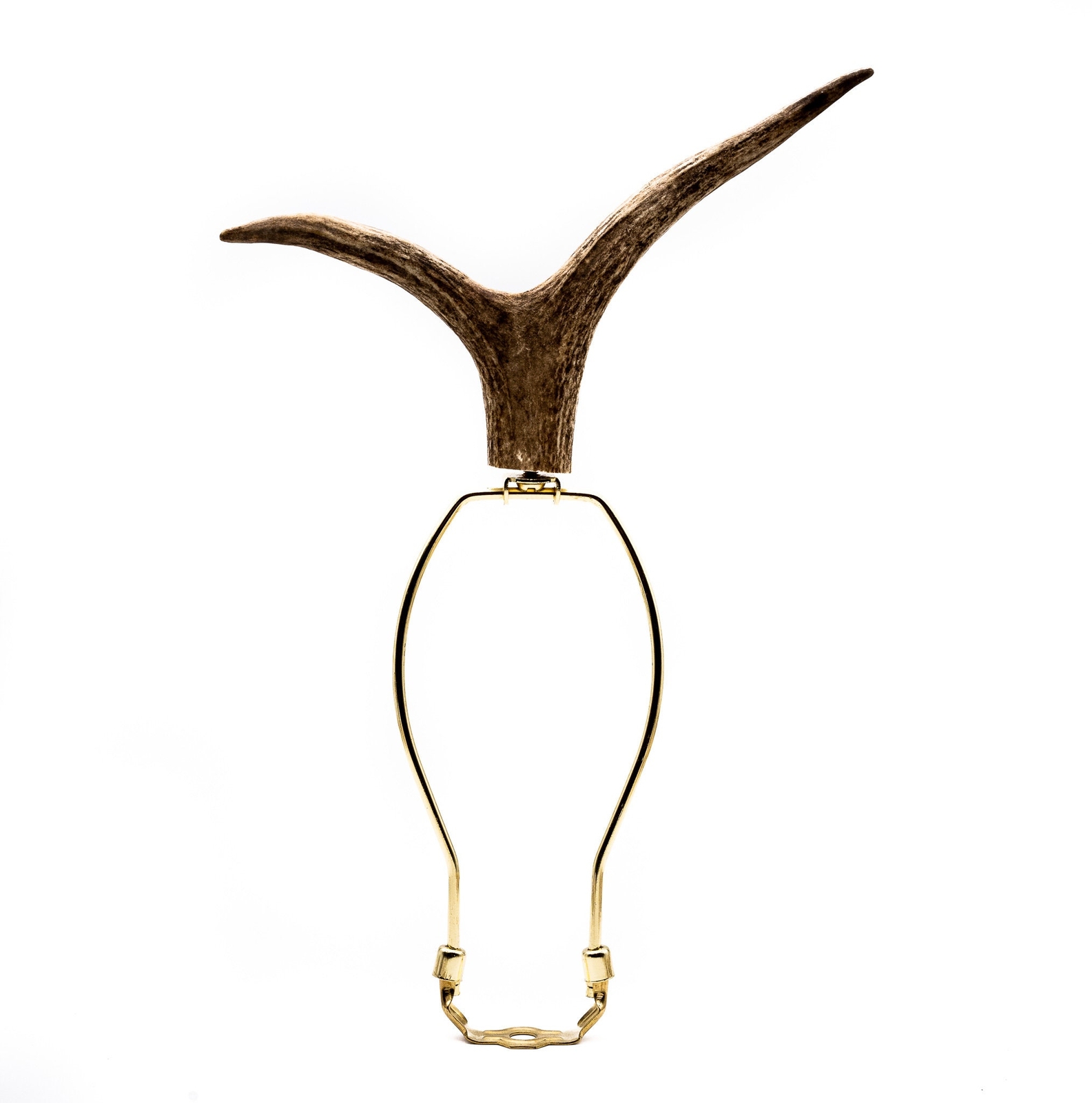 Antler Lamp Finial Antler Finial with Brass Insert for Table Lamp