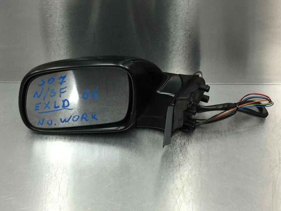 2006 PEUGEOT 307 LEFT WING MIRROR DOESN'T FOLD COLOUR CODE EXLD BLACK - Image 2 of 4