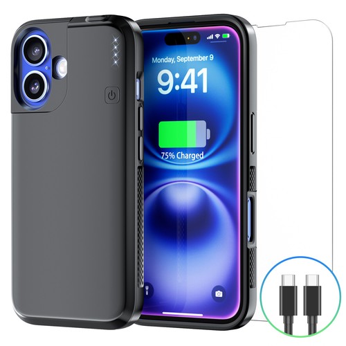 10000mAh Battery Charger Case for iPhone 16-16Pro Max Portable Power Bank Case - Picture 9 of 37