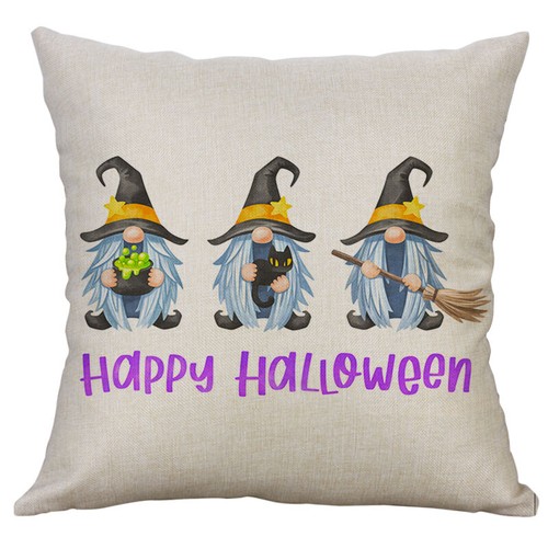Halloween Decorations Pillowcases Gnomes Trick Or Treat Pumpkin Cushion Cover - Picture 13 of 21
