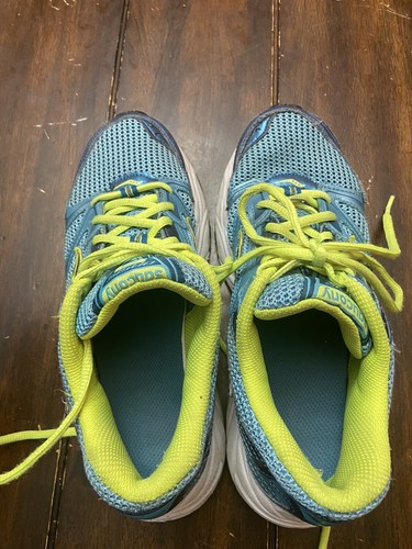 Saucony Oasis Grid Running Walking Sneaker Blue Neon S15209-5 Women Size 8 Nice! - Picture 4 of 5