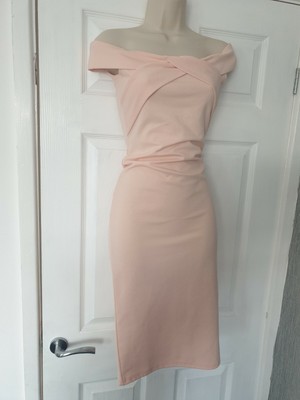 pink boutique bardot dress