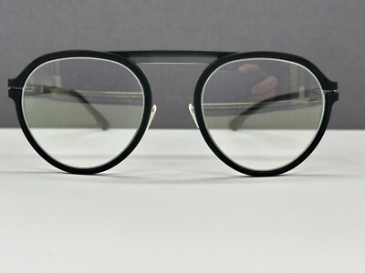 ic Berlin Brille Herren schwarz Rund silber Panto The Sidekick groß L  NP:499 