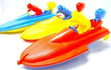 3x Tudor Rose England POWER BOAT RACING Plastic 20cm Long Complete Set Mint`60!