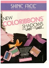 Maybelline Shine Free The Clear Skin Cosmetic Vintage 1988 Print Ad