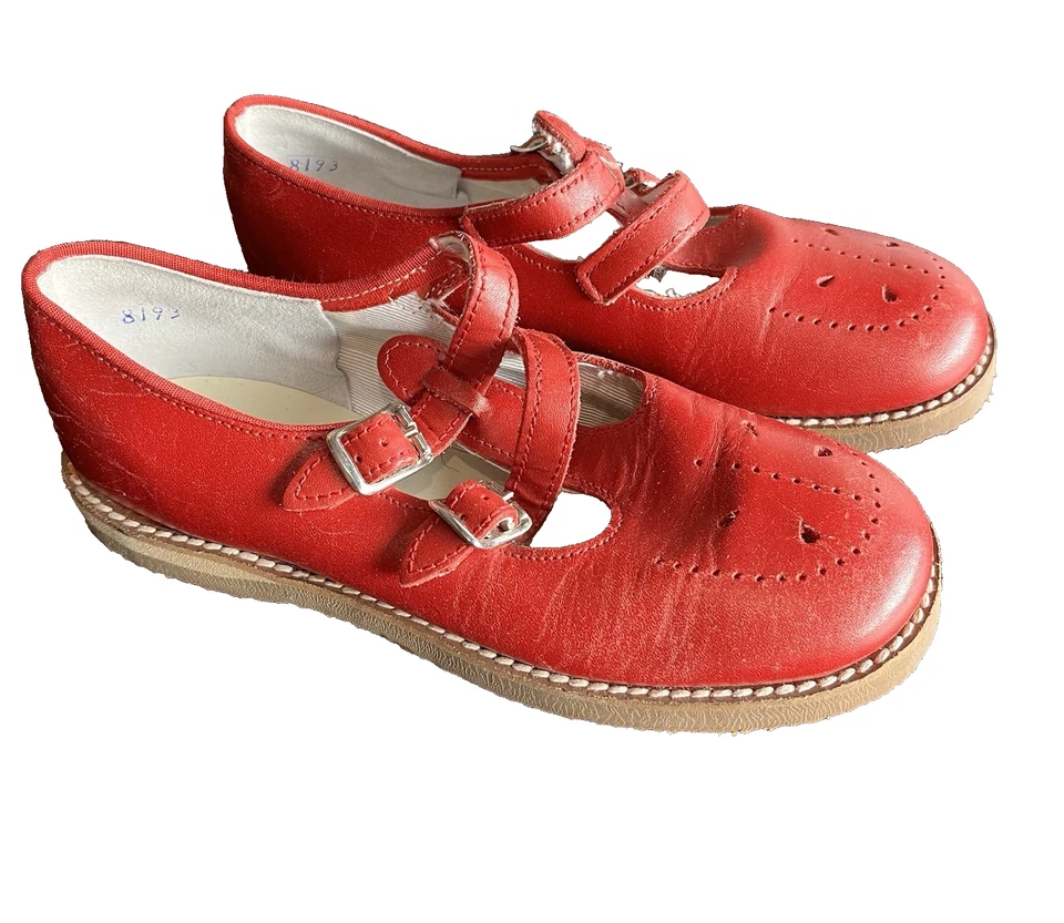 Amilio 红色蹒跚学步儿童/儿童 T 型带/英式凉鞋/礼服鞋 Skipper — 第 3/4 张图片