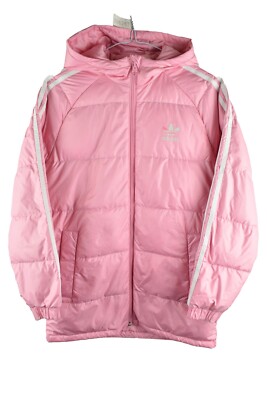 Adidas rosa wattierter Mantel Größe 11-12Y Mädchen Winter Puffer Freizeit Outdoor