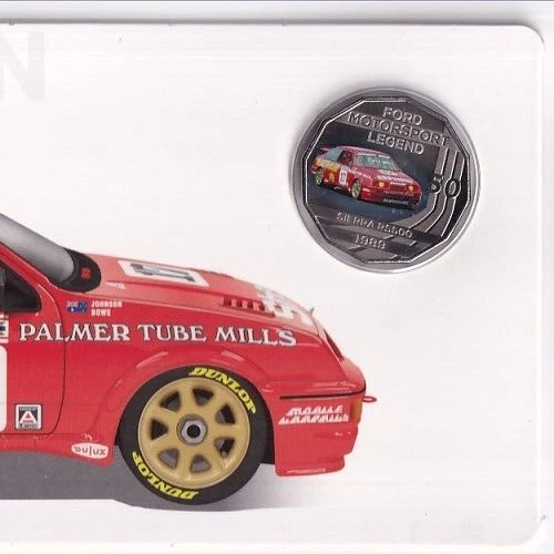 AUSTRALIAN: 2018 50 CENT FORD 1989 SIERRA RS500 COSWORTH COLOURED COIN #3235
