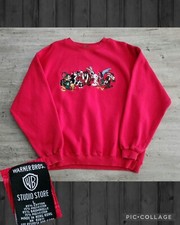 Vintage 90s Warner Bros Looney Tunes Embroidered Crewneck Sweatshirt Sz L