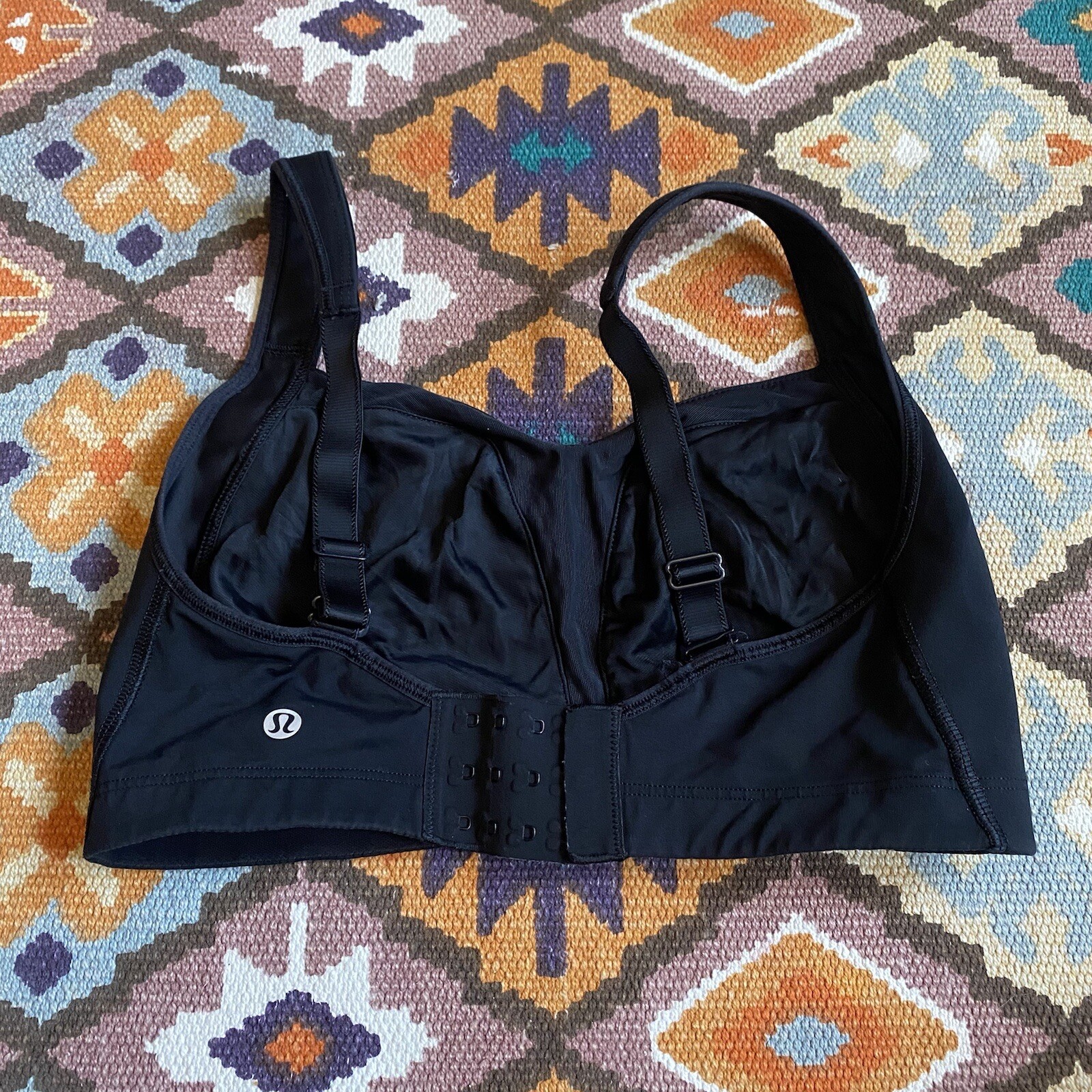 Lululemon Solid Black Adjustable Hook & Eye Athle… - image 1