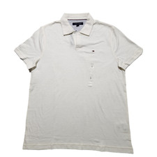 Tommy Hilfiger Men's Polo Shirt Short Sleeve 100 Cotton White Size S