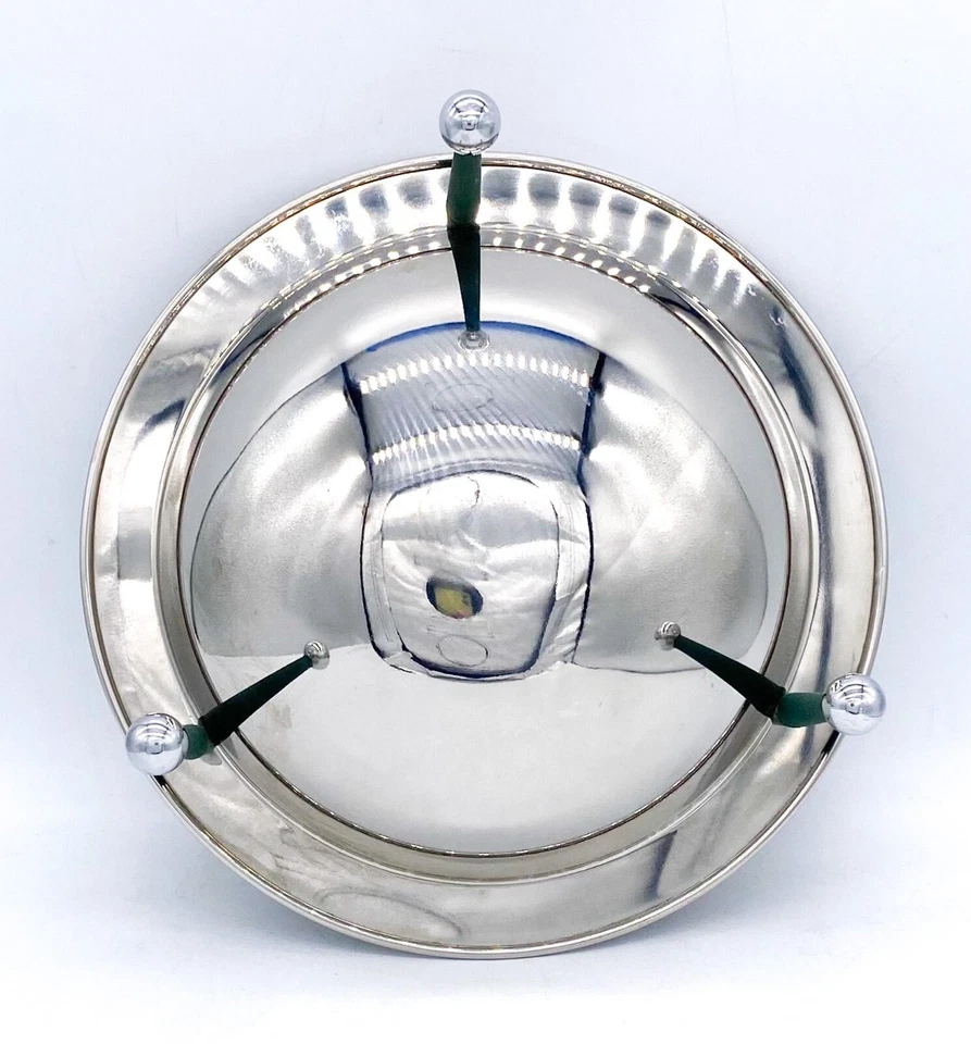 Mid Century Italian Lauffer Collection por Towle tigela de aço inoxidável 18/10 pés verdes - Imagem 4 de 4