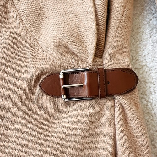 Ralph Lauren Black Label Merino Wool Blend Midi Dress Beige Women's Size L NEW - Picture 8 of 15