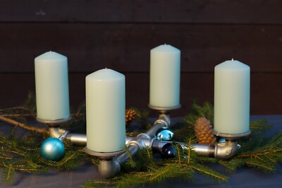 Adventskranz im Industrial Design, Retro, Vintage Kerzenständer, Deko