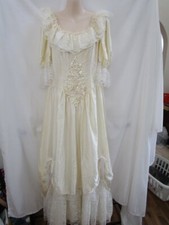 Vintage Southern Belle Princess Satin and Lace Wedding Dress Small Adult EUC