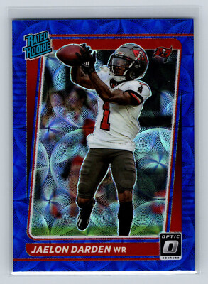2021 Panini Donruss Optic #234 Jaelon Darden Rated Rookie Blue Scope