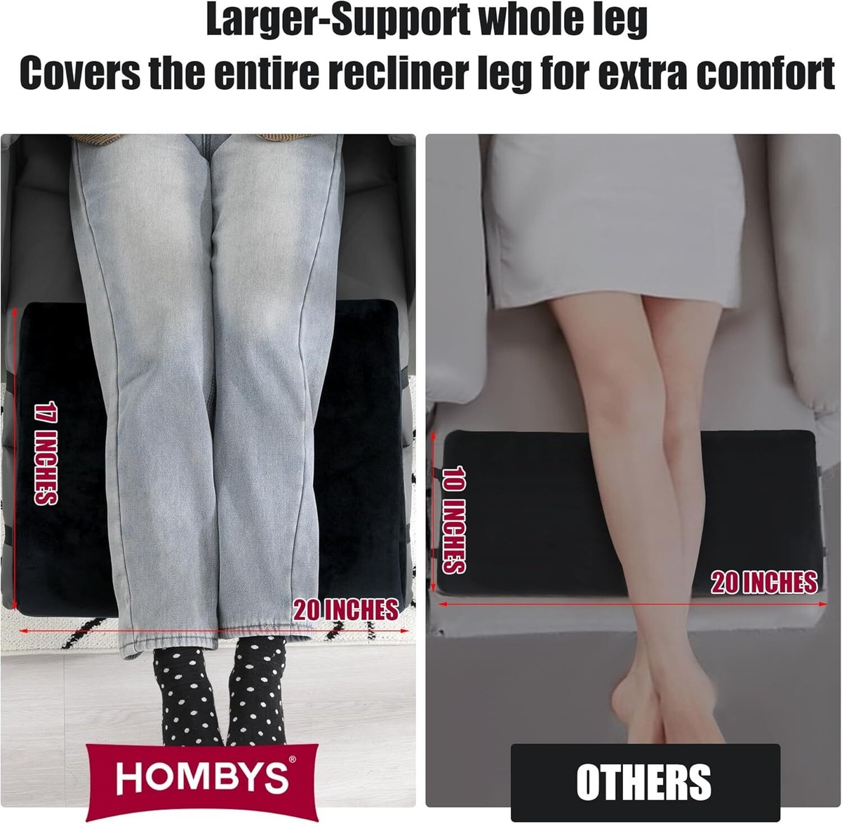 Extra Large Recliner Leg Pillow, Memory Foam Foot Rest Cushion