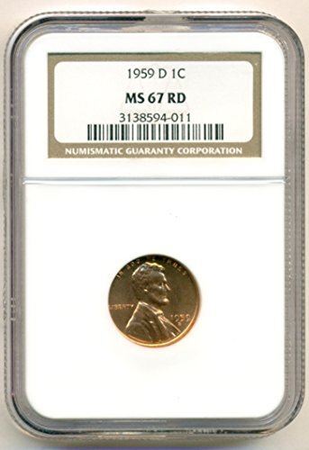 1959 D Lincoln Memorial Cent MS67 RED NGC