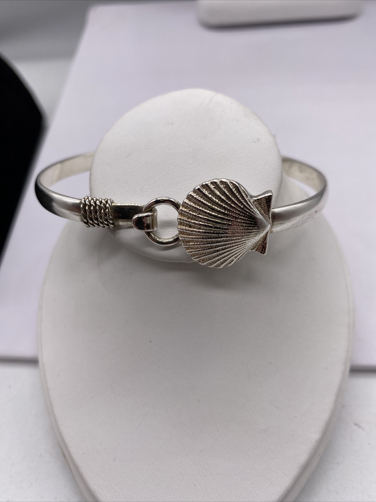 Shell .925 Sterling Silver Spring Lock Bracelet - image 2