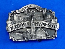 Vintage 1989 - Founder s Days Caledonia MN belt buckle United Methodist Church