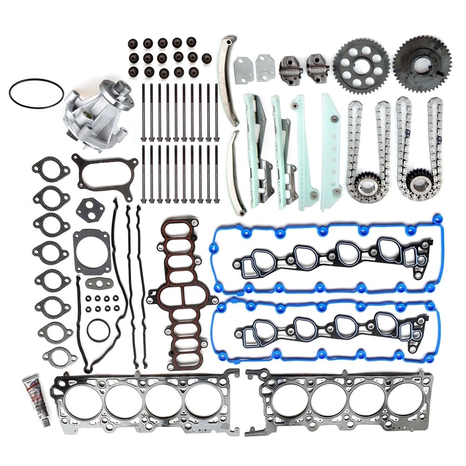 Juego de pernos de junta de culata para Ford F-150 1997-1999 kit de cadena de distribución bomba de agua 4,6 L Foto 3 de 4