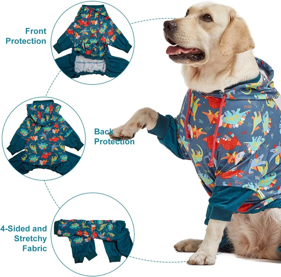 Pijama LovinPet para perros tejido aislante 4 patas anti-desprendimiento durante todo el año para perros grandes Foto 4 de 4