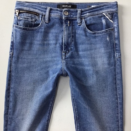 Damen Replay ZACKIE SKINNY PUSH UP blau verwaschen Jeans Größe 8 W27 L34 (412H)