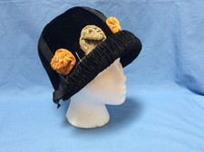 Vintage Womens Velour Cloche Bucket Hat