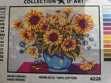 needlepoint canvas 30x40 Canvas Only Rto Sunflowers