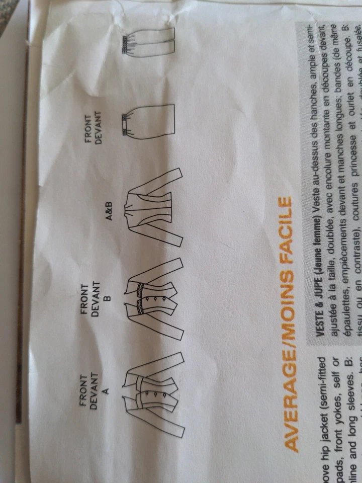 Vogue Pattern 1052 Tom and Linda Platt - Skirt and Jacket - Uncut  - Image 3 of 3